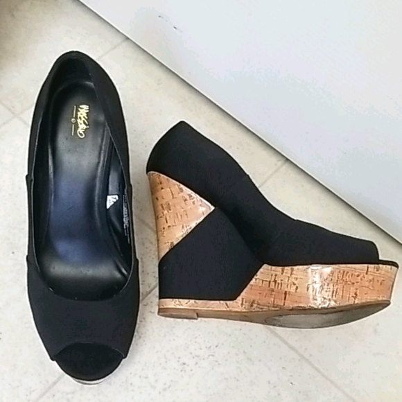 Wedge peep toe platforms w/ faux cork MOSSIMO - Picture 2 of 11